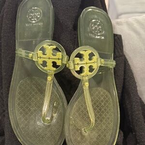 Tory Burch Green Transparent Sandals